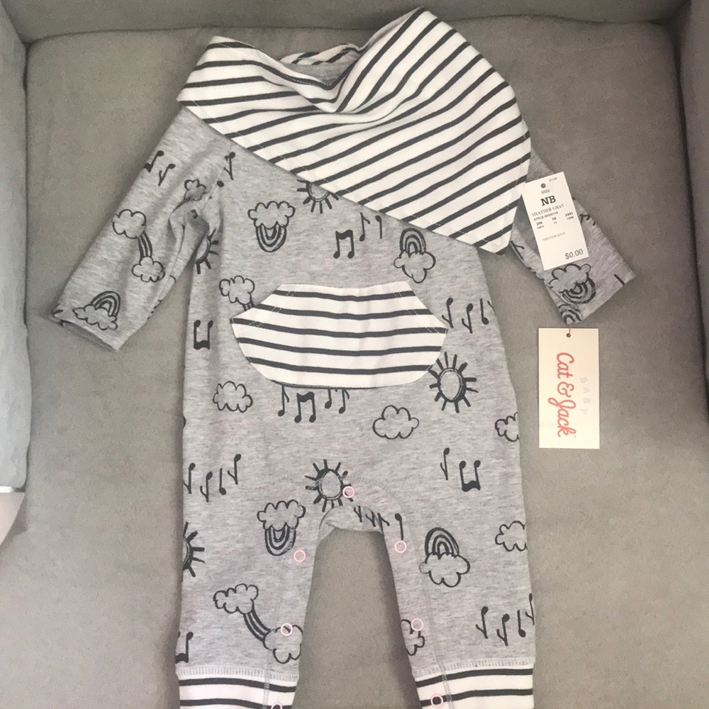 [Cat & Jack] NWT one piece with bib